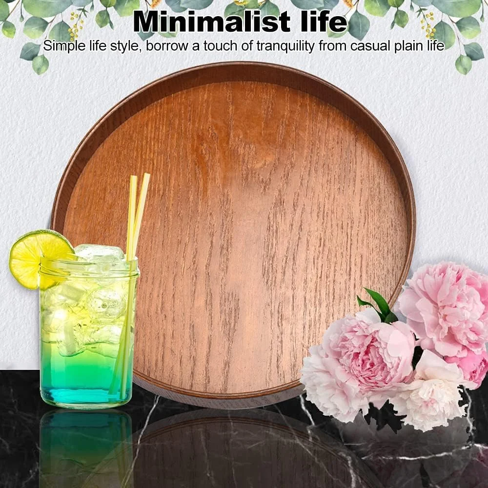 سینی گرد چوبی با طراحی زیبا، سینی سرو گرد، بشقاب چوبی، تخته سرو، سینی تزئینی برای چای، قهوه، غذا، دکوراسیون منزل (30 سانتی متر) سینی گرد چوبی با طراحی زیبا، سینی سرو گرد، بشقاب چوبی، تخته سرو، سینی تزئینی برای چای، قهوه، غذا، دکوراسیون منزل (30 سانتی متر)