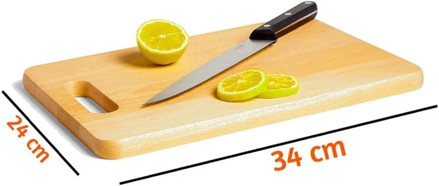 تخته برش بزرگ چوبی بامبو طبیعی UrbanFix برای آشپزخانه، سبزیجات، میوه ها و پنیر، بدون BPA، سازگار با محیط زیست، ضد میکروبی، بادوام و تمیز کردن آسان (34x24 سانتی متر)