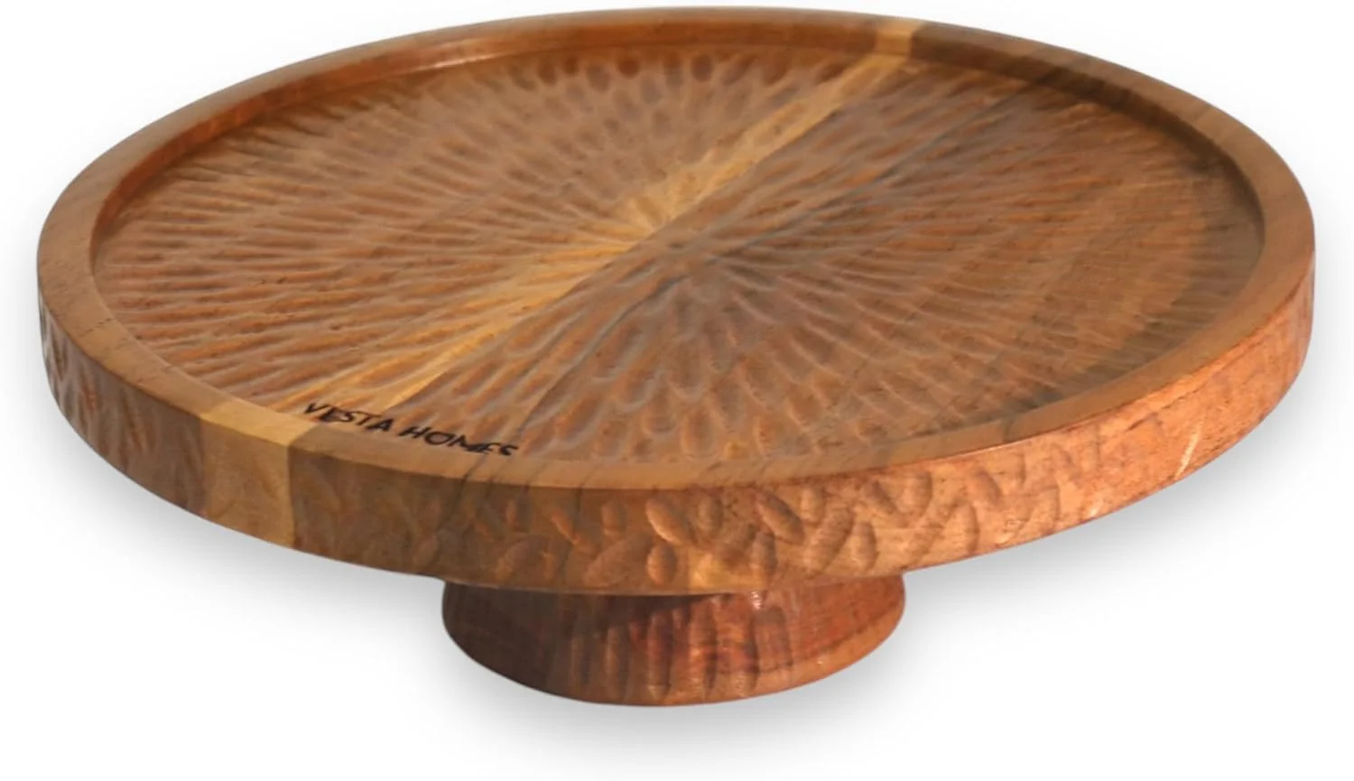 پایه کیک چوبی گرد بزرگ وستا هوم، پایه پیتزا، سینی دسر، ست نمایش میز دسر 2 در 1 و تخته سرو برای پنیر، چیپس و دیپ، ناچو، سینی میوه | قطر - 30 سانتی متر پایه کیک چوبی گرد بزرگ وستا هوم، پایه پیتزا، سینی دسر، ست نمایش میز دسر 2 در 1 و تخته سرو برای پنیر، چیپس و دیپ، ناچو، سینی میوه | قطر - 30 سانتی متر