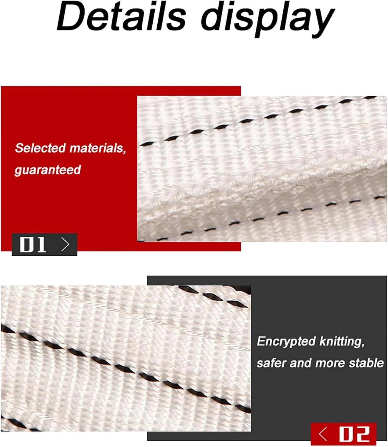 بند بالابر 4 لایه، مقاوم در برابر سایش، تسمه تخت بالابر صنعتی، طناب یدک کش، تحمل وزن 1-10 تن (10 تن 10 متر)