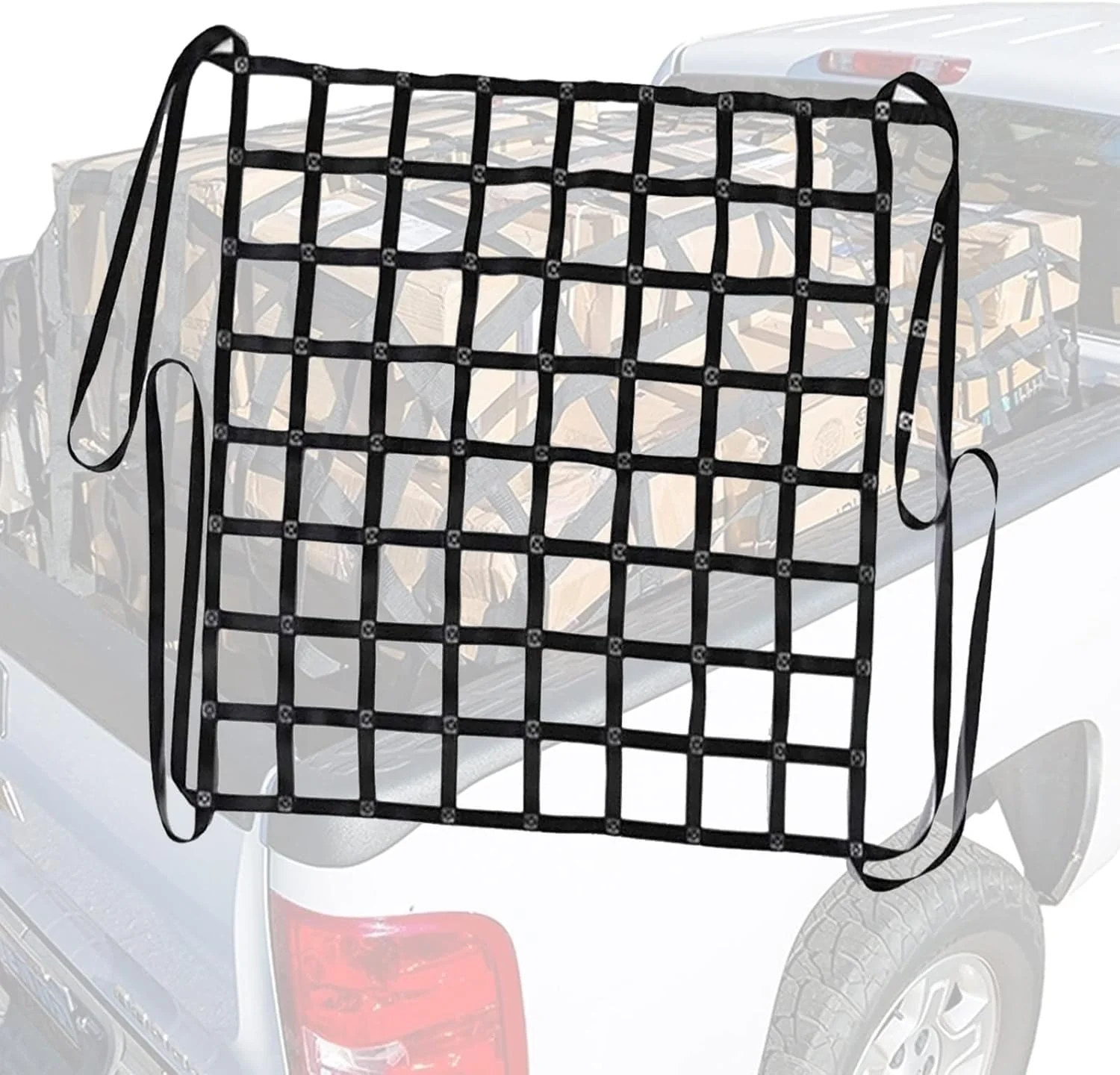 تور حمل بار تخت نایلونی - تور حمل بار پلی استر - تور ثابت کننده بار خودرو 0.3-3 تن، تور بار با استحکام صنعتی، تور بالابر طناب نایلونی، تور خزنده باغ، جابجایی بار