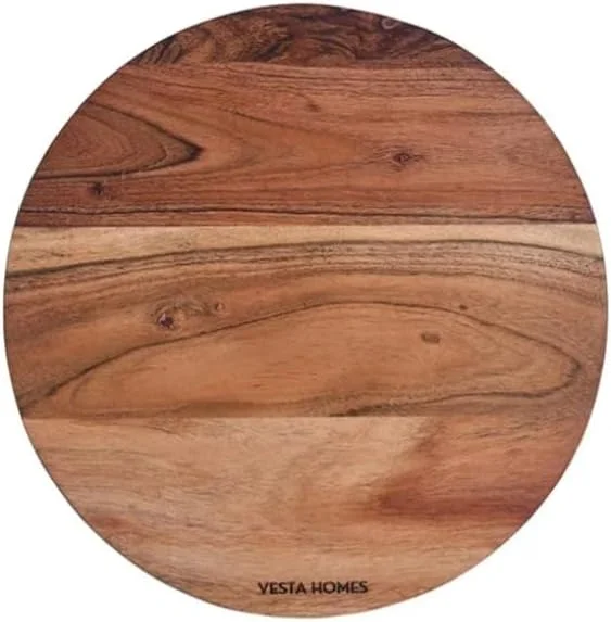 تخته سرو چوبی گرد از چوب اقاقیا وستا هومز، بافت چوب طبیعی، بزرگ تخته سرو چوبی گرد از چوب اقاقیا وستا هومز، بافت چوب طبیعی، بزرگ