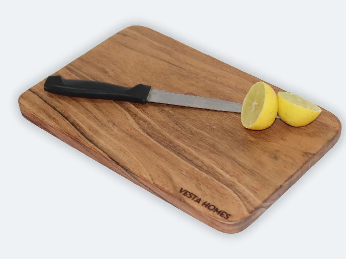 تخته برش چوبی یک تکه وستا هومز مناسب برای سبزیجات، میوه ها و پنیر، چوب اقاقیا طبیعی ضد میکروبی، رنگ طبیعی، 30 در 18 در 1.5 سانتی متر، دست ساز هند