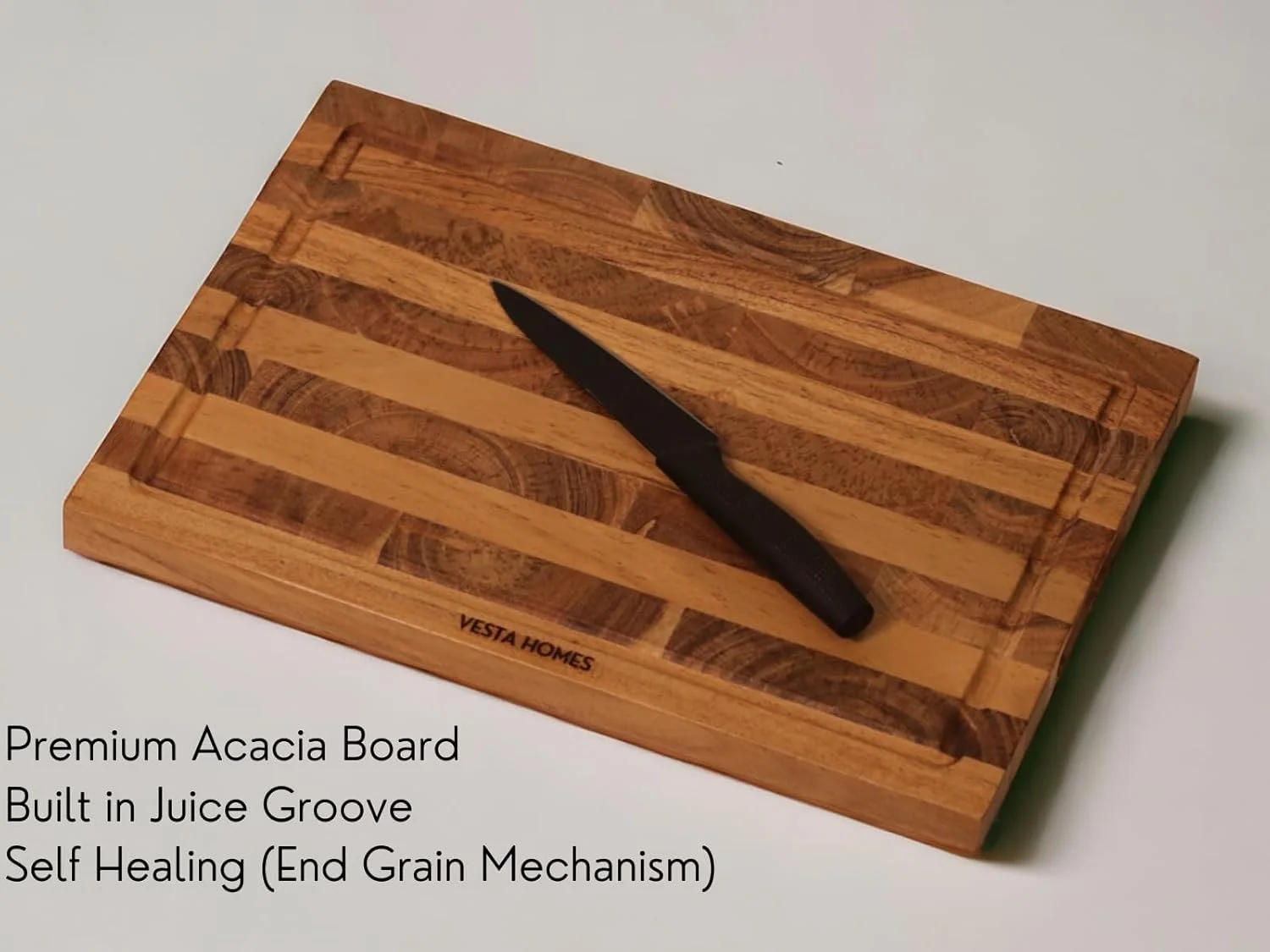 تخته برش چوبی Vesta Homes، تخته سرو/بلوک برای سبزیجات، میوه ها، پنیر و Charcuterie | چوب اقاقیا طبیعی | 38 x 25.5 x 2.5 سانتی متر | دست ساز در هند تخته برش چوبی Vesta Homes، تخته سرو/بلوک برای سبزیجات، میوه ها، پنیر و Charcuterie | چوب اقاقیا طبیعی | 38 x 25.5 x 2.5 سانتی متر | دست ساز در هند
