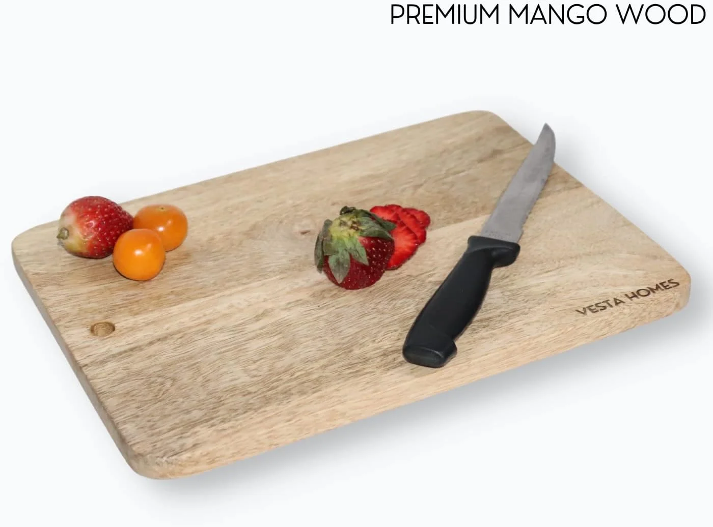تخته برش/خردکن/سرو چوبی Vesta Homes، سینی برای سبزیجات، پنیر و Charcuterie | چوب انبه | 28 x 20 x 1.5 سانتی متر | دست ساز هند