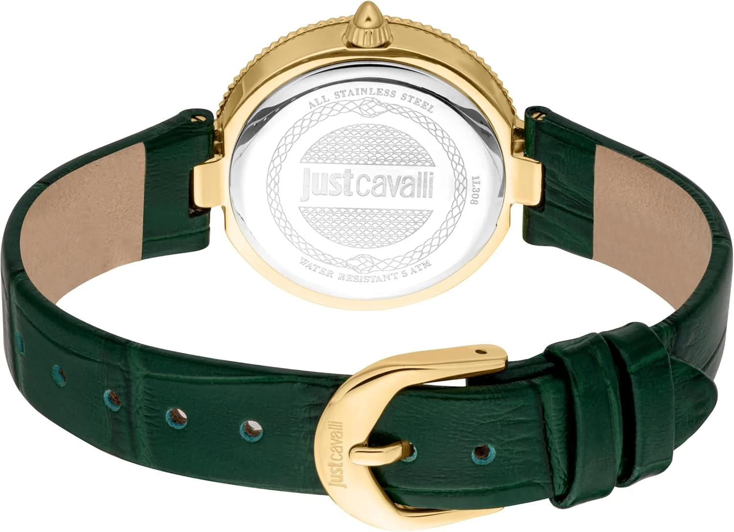 ساعت مچی زنانه جاست کاوالی مدل JC1L308L0025، سبز تیره، بند ساعت مچی زنانه جاست کاوالی مدل JC1L308L0025، سبز تیره، بند