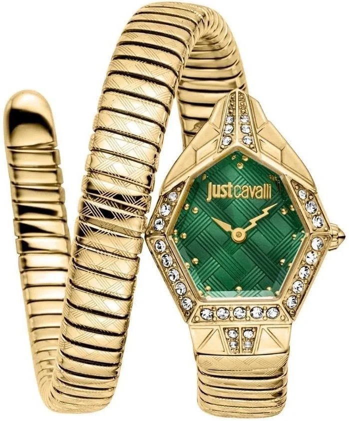 ساعت مچی زنانه جاست کاوالی مدل Signature Snake با بدنه استیل ضد زنگ و رنگ طلایی - JC1L303M0035