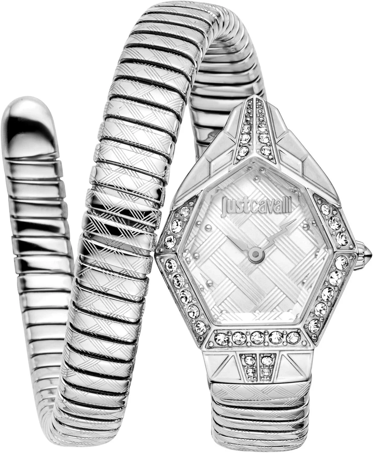 ساعت مچی زنانه جاست کاوالی مدل Signature Snake با بدنه استیل ضد زنگ و رنگ نقره ای - JC1L303M0015 ساعت مچی زنانه جاست کاوالی مدل Signature Snake با بدنه استیل ضد زنگ و رنگ نقره ای - JC1L303M0015