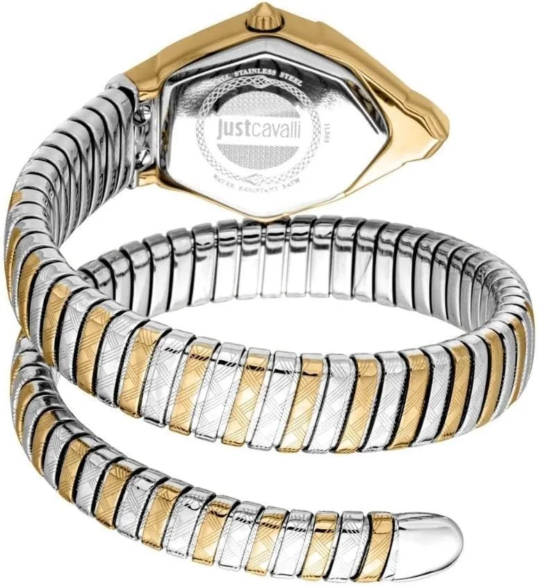 ساعت مچی زنانه جاست کاوالی مدل Signature Snake با بدنه استیل ضد زنگ و رنگ طلایی - JC1L303M0055