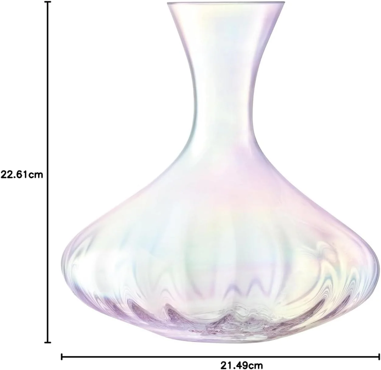 ست کارافه شراب و تخته پنیر چوب بلوط B&S، 1.4 لیتر - دکانتر شیشه ای شیک با تخته سرو چوبی برای شراب، پنیر، گوشت و پیش غذا (کارافه مرواریدی 2.4 لیتر)