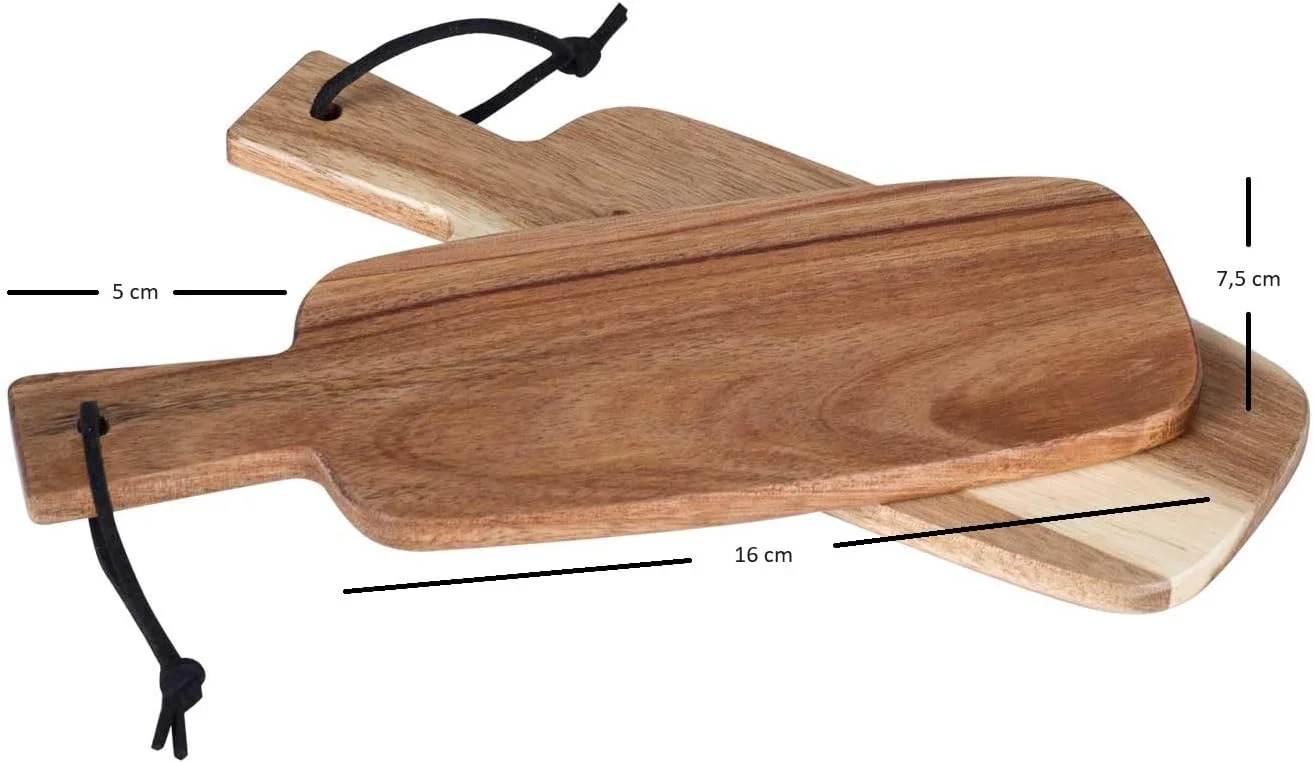 تخته سرو چوبی مینی شیک وست‌کرفت با دسته و آویز، 21x7.5x1 سانتی‌متر، برای تاپاس، اسنک، سبزیجات و میوه | تخته خردکن، تخته چوبی، تخته سرو، کوچک (ست 2 عددی)
