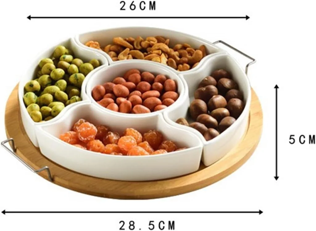 ظروف سرو سس سفید رنگ - سینی و دیس 28.5 سانتی متری، سینی های پیش غذا و تقسیم شده، سینی های سرو مهمانی، سینی مزه، میز تاکو تنبل