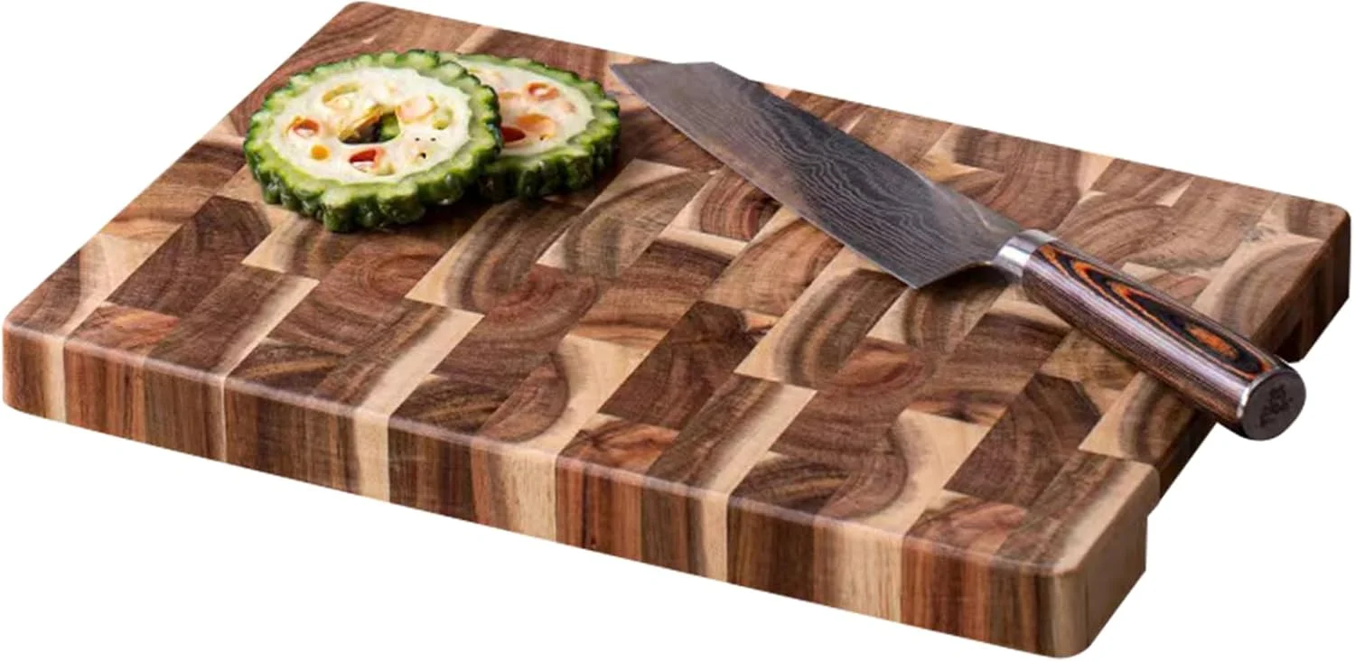 تخته برش چوبی، تخته های برش ضخیم چوب اقاقیا برای آشپزخانه، تخته بزرگ بامبو و تخته سرو با دسته های جانبی، تخته خردکن با زیره ضد لغزش و شیار بشقاب تخته برش چوبی، تخته های برش ضخیم چوب اقاقیا برای آشپزخانه، تخته بزرگ بامبو و تخته سرو با دسته های جانبی، تخته خردکن با زیره ضد لغزش و شیار بشقاب