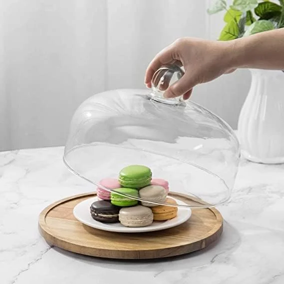 پایه کیک چوبی با درب شیشه ای گنبدی - 1 عدد | بشقاب اسنک، سینی غذا، دیس میوه و دسر | نمایشگر کیک شیک با پایه چوبی پایه کیک چوبی با درب شیشه ای گنبدی - 1 عدد | بشقاب اسنک، سینی غذا، دیس میوه و دسر | نمایشگر کیک شیک با پایه چوبی