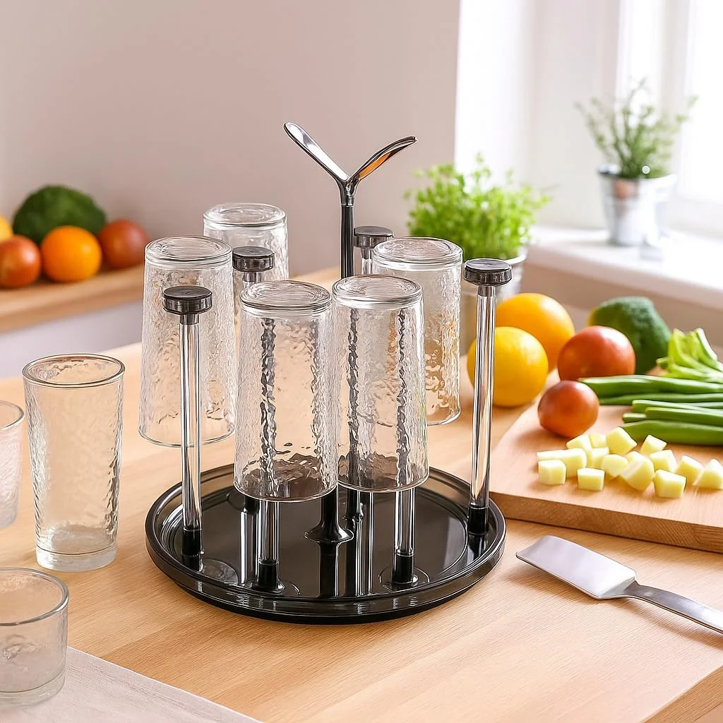 جای خشک کن لیوان چوبی B&S با جام های شیشه ای شفاف – ست فنجان شیشه ای شفاف گلاسیر روی سینی چوبی طبیعی – استند سرو و سازماندهی 33x16.5x11 سانتی متر برای آشپزخانه، بار یا میز غذاخوری جای خشک کن لیوان چوبی B&S با جام های شیشه ای شفاف – ست فنجان شیشه ای شفاف گلاسیر روی سینی چوبی طبیعی – استند سرو و سازماندهی 33x16.5x11 سانتی متر برای آشپزخانه، بار یا میز غذاخوری