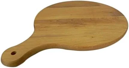 تخته پیتزای چوبی گرد با دسته، صفحه چوبی دایره ای، تخته برش، سرو پیتزا، چوب جامد - 45 سانتی متر تخته پیتزای چوبی گرد با دسته، صفحه چوبی دایره ای، تخته برش، سرو پیتزا، چوب جامد - 45 سانتی متر