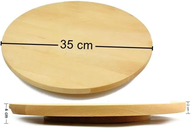 تخته گردان چوبی برای سرو غذا، پیتزا و کیک، چرخان 35 سانتی متر تخته گردان چوبی برای سرو غذا، پیتزا و کیک، چرخان 35 سانتی متر