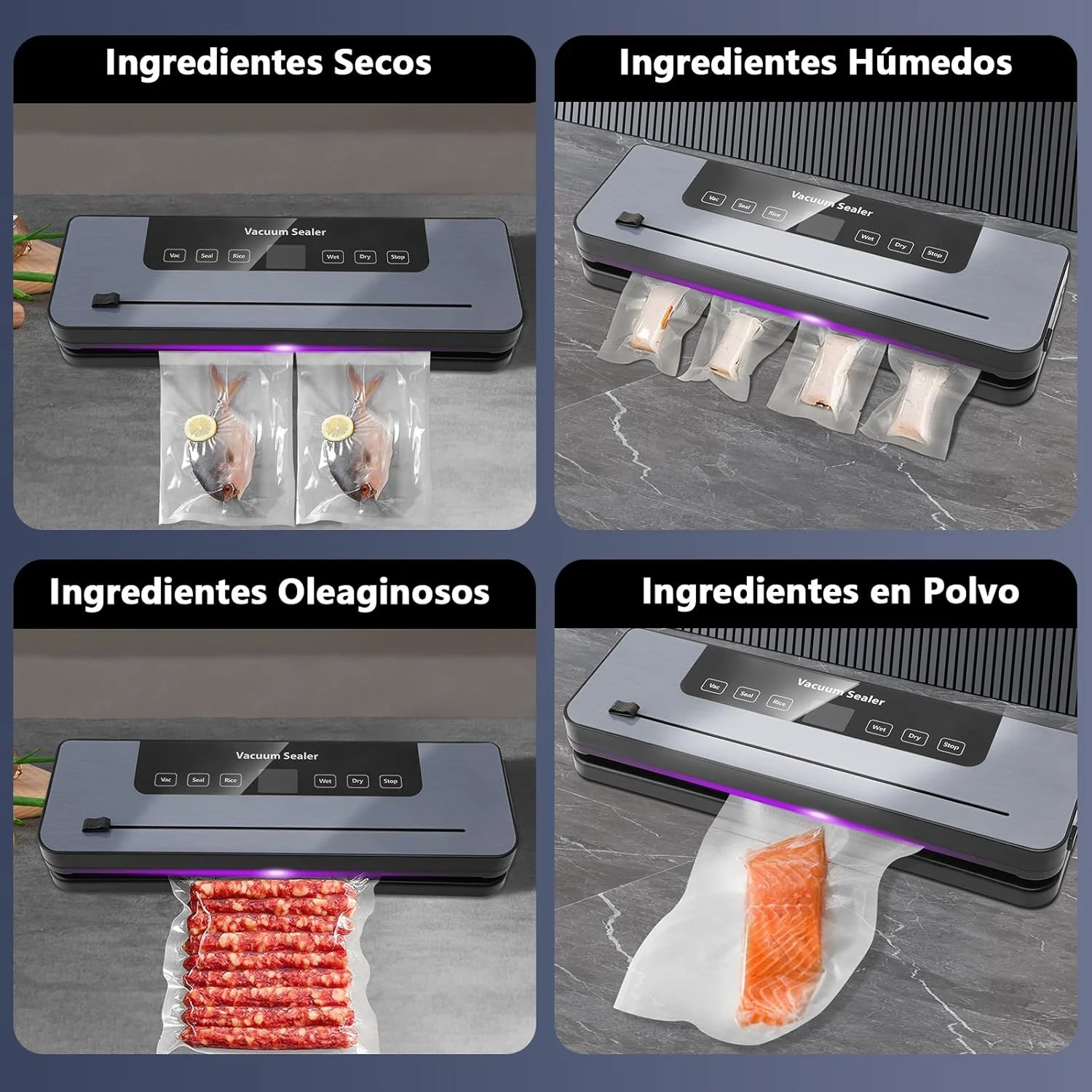 دستگاه وکیوم سیلر غذا 6 در 1 به همراه 30 کیسه وکیوم و کاتر داخلی، ابعاد 38x18x7 سانتی متر