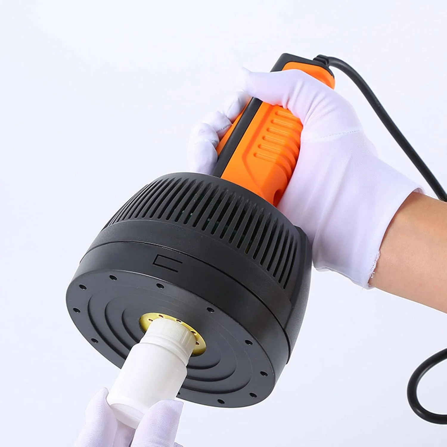 دستگاه سیل القایی دستی، درب بند القایی الکترومغناطیسی قابل حمل، دستگاه مهر و موم فویل آلومینیومی درب بطری، برای قطر درب 20mm-100mm، بطری های پلاستیکی شیشه ای