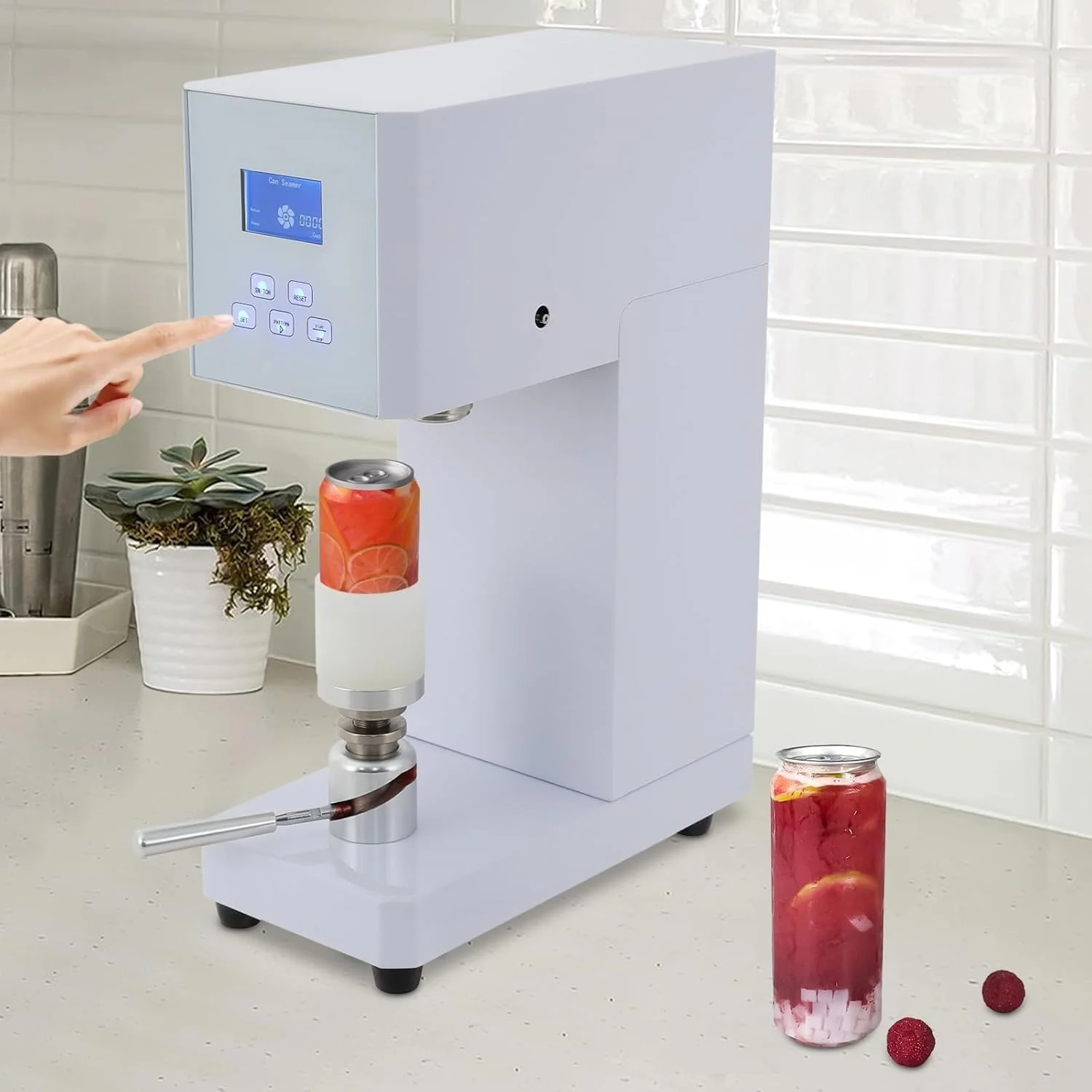 دستگاه درب بند قوطی نیمه اتوماتیک تجاری، دستگاه درب بند قوطی آلومینیومی برقی، دستگاه درب بند قوطی نوشابه با صفحه نمایش LED، درب بند بطری نوشیدنی چای شیر برای خانه، بار، کافه، اسنک بار (سفید) دستگاه درب بند قوطی نیمه اتوماتیک تجاری، دستگاه درب بند قوطی آلومینیومی برقی، دستگاه درب بند قوطی نوشابه با صفحه نمایش LED، درب بند بطری نوشیدنی چای شیر برای خانه، بار، کافه، اسنک بار (سفید)