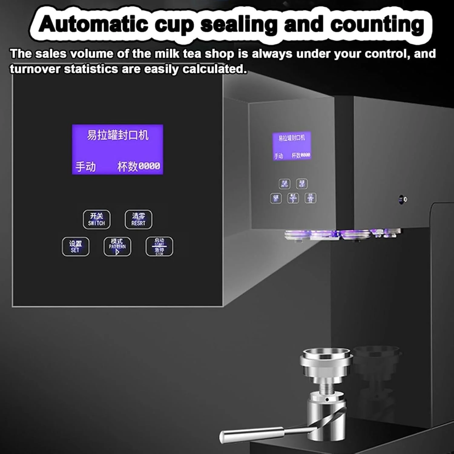 دستگاه درب بند قوطی نیمه اتوماتیک تجاری، دستگاه درب بند قوطی آلومینیومی برقی، دستگاه درب بند قوطی نوشابه با صفحه نمایش LED، درب بند بطری نوشیدنی چای شیر برای خانه، بار، کافه، اسنک بار (سفید)