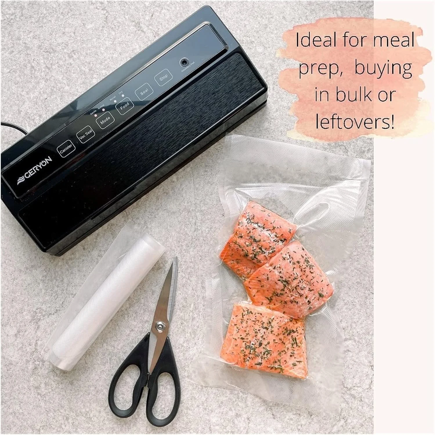 دستگاه وکیوم بسته بندی مواد غذایی DJSLO، بهترین دستگاه وکیوم اتوماتیک با حالت های خشک و مرطوب، دارای سیستم خروج گاز، کاربری آسان و نگهداری راحت (رنگ: مشکی با نقره ای)