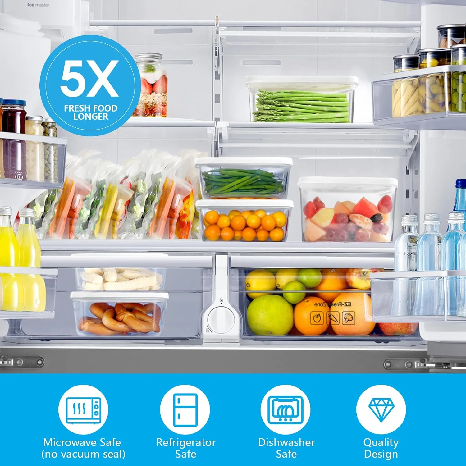 دستگاه وکیوم سیلر ویکسینو، دستگاه وکیوم سیلر دستی جمع و جور، دستگاه سیلر مواد غذایی قابل حمل (دستگاه وکیوم سیلر + 3 محفظه)