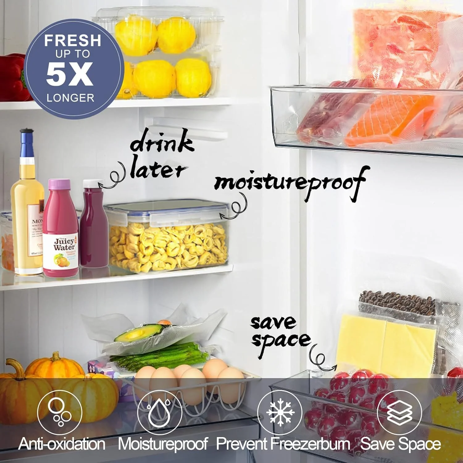 دستگاه وکیوم دستی با کاتر، دستگاه وکیوم کوچک 3 در 1 و کیسه های وکیوم، نگهداری مواد غذایی خشک و مرطوب به صورت هوابند، آماده سازی غذا