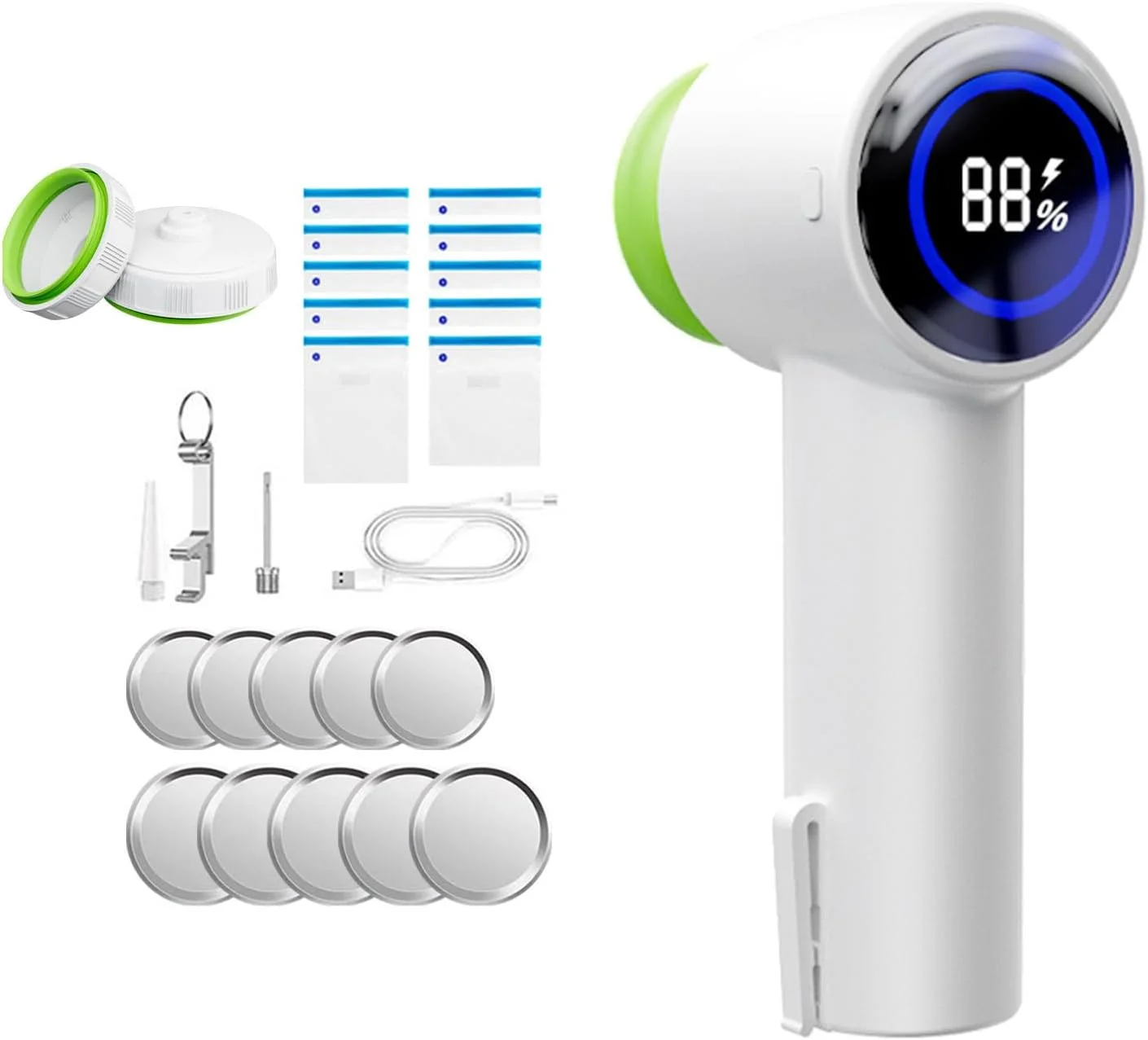 ابزار بسته بندی وکیوم برقی، دستگاه کوچک وکیوم، محافظ غذای برقی، دستگاه آب بندی قابل حمل مناسب برای همه غذاها، دستگاه آب بندی دستی