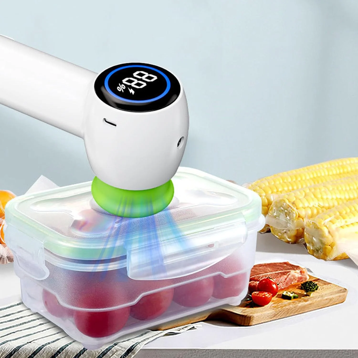 ابزار بسته بندی وکیوم برقی، دستگاه کوچک وکیوم، محافظ غذای برقی، دستگاه آب بندی قابل حمل مناسب برای همه غذاها، دستگاه آب بندی دستی