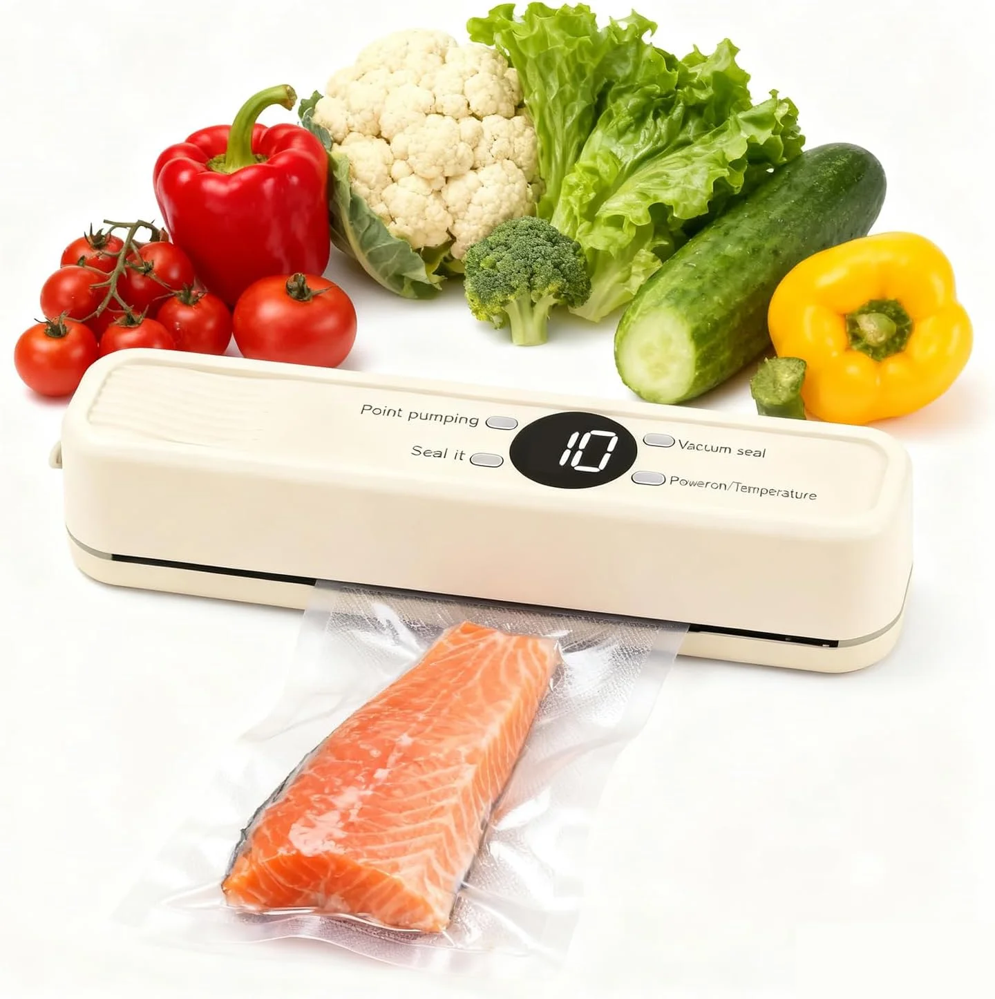 دستگاه پرس حرارتی دستی 7 در 1، دستگاه کوچک پرس کیسه با 3 اتصال دهنده خارجی، دستگاه پرس وکیوم قابل حمل با 5 عدد کیسه وکیوم برای نگهداری میان وعده و ذخیره سازی مواد غذایی (سبز)