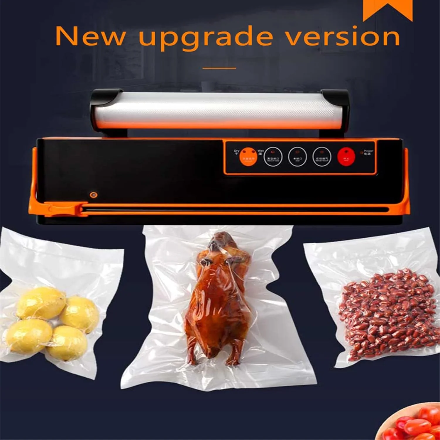 دستگاه وکیوم مواد غذایی AJWYSOI، دستگاه وکیوم قابل حمل برای نگهداری مواد غذایی و سیستم بسته بندی وکیوم برای نگهداری مواد غذایی و پخت و پز سو وید، دارای برش داخلی، رول استارتر کیت و نگهدارنده دستگاه بسته بندی وکیوم