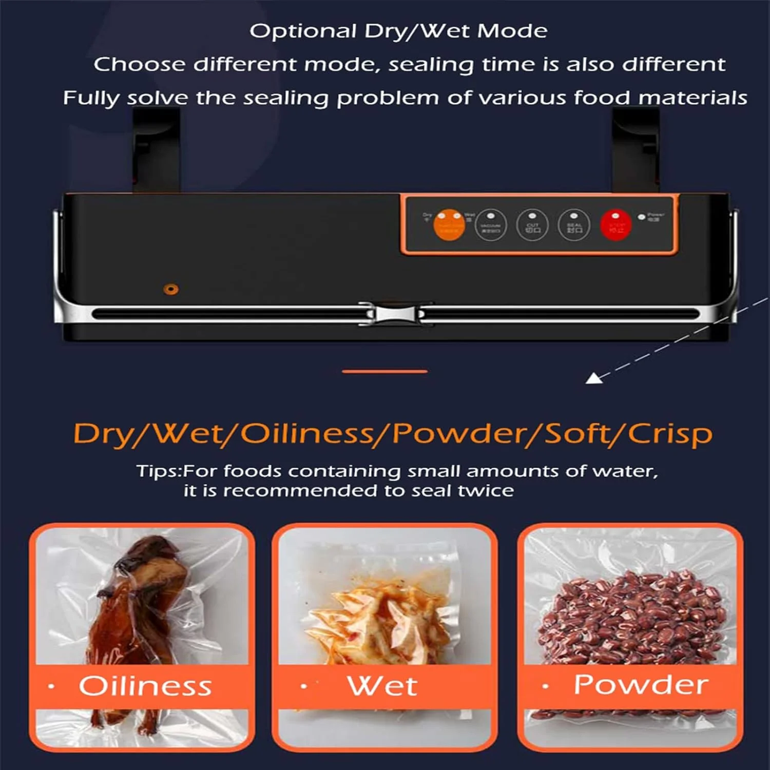 دستگاه وکیوم مواد غذایی AJWYSOI، دستگاه وکیوم قابل حمل برای نگهداری مواد غذایی و سیستم بسته بندی وکیوم برای نگهداری مواد غذایی و پخت و پز سو وید، دارای برش داخلی، رول استارتر کیت و نگهدارنده دستگاه بسته بندی وکیوم