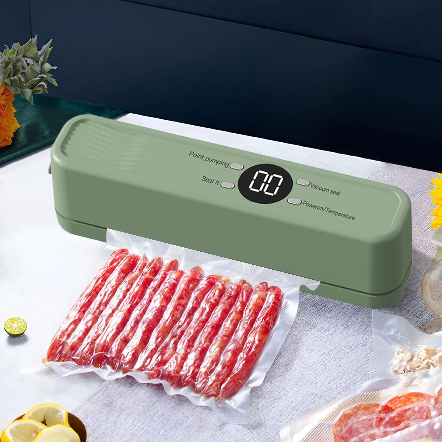 دستگاه وکیوم سیلر - سیستم پلمپ هوای اتوماتیک و بی سیم | دستگاه وکیوم سیلر برای نگهداری مواد غذایی - برای غلات کامل میوه خشک نان گوشت غذاهای دریایی مرغ