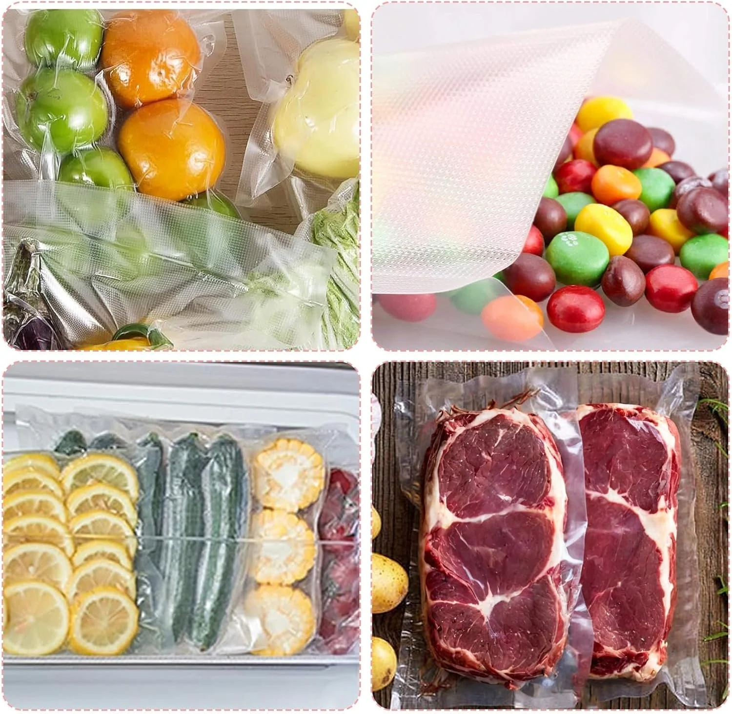 رول کیسه های دستگاه وکیوم Duomama - بدون BPA - مناسب برای نگهداری مواد غذایی و پخت و پز به روش Sous Vide - بادوام - شامل 7.87 اینچ در 16 فوت + 11 اینچ در 16 فوت