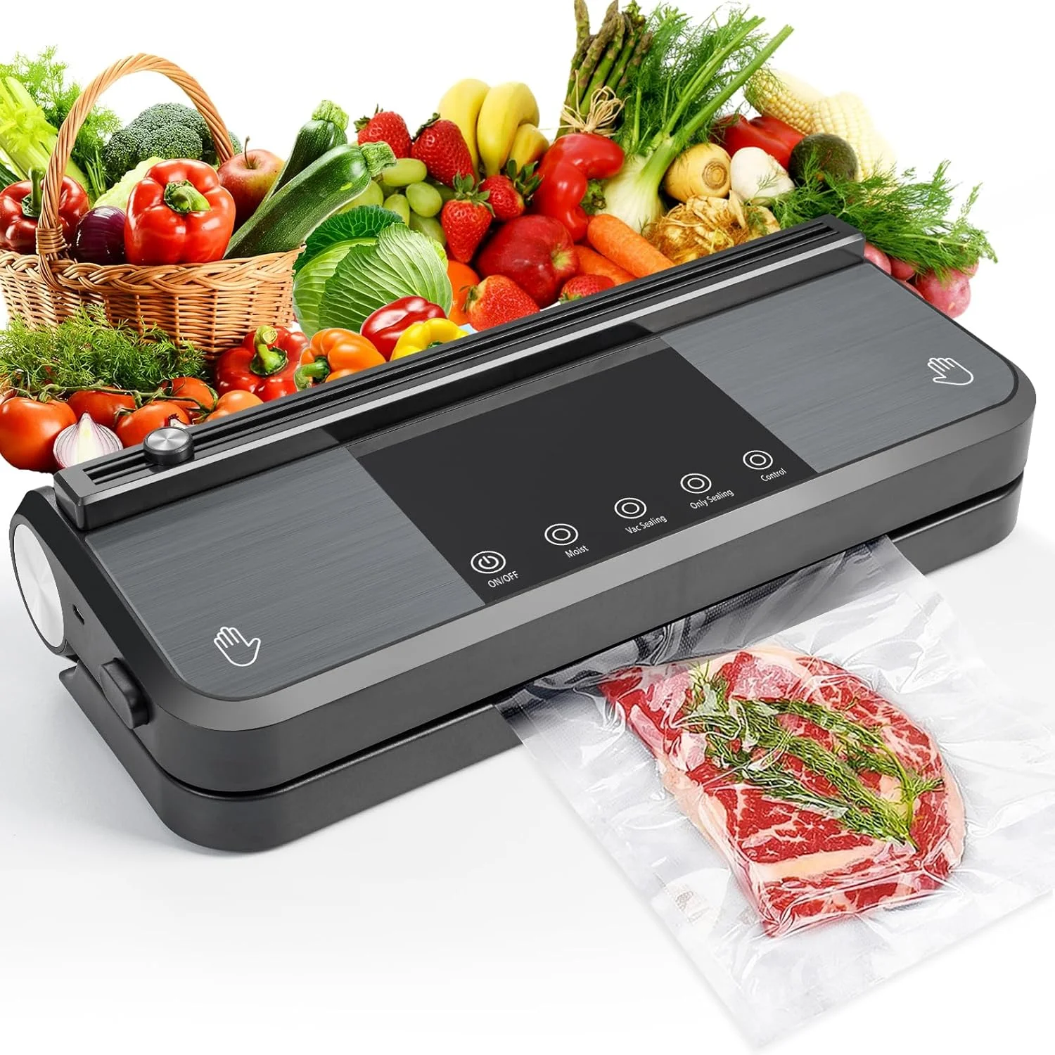 دستگاه وکیوم سیلر اتونسیا برای نگهداری مواد غذایی - خاکستری 002