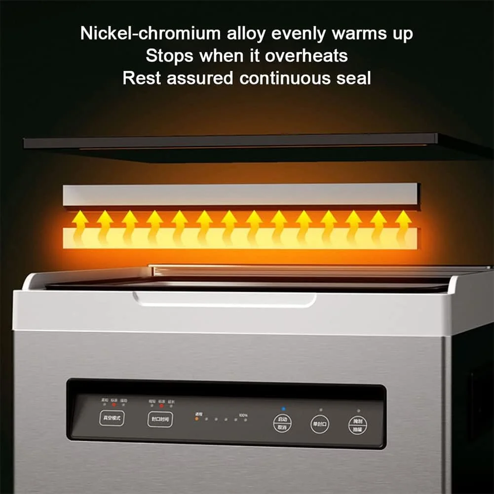 دستگاه بسته بندی وکیوم محفظه ای، دستگاه بسته بندی وکیوم دیجیتال، دستگاه بسته بندی وکیوم تجاری 320 وات، سیستم نگهداری بسته بندی مواد غذایی، برای استفاده خانگی و تجاری