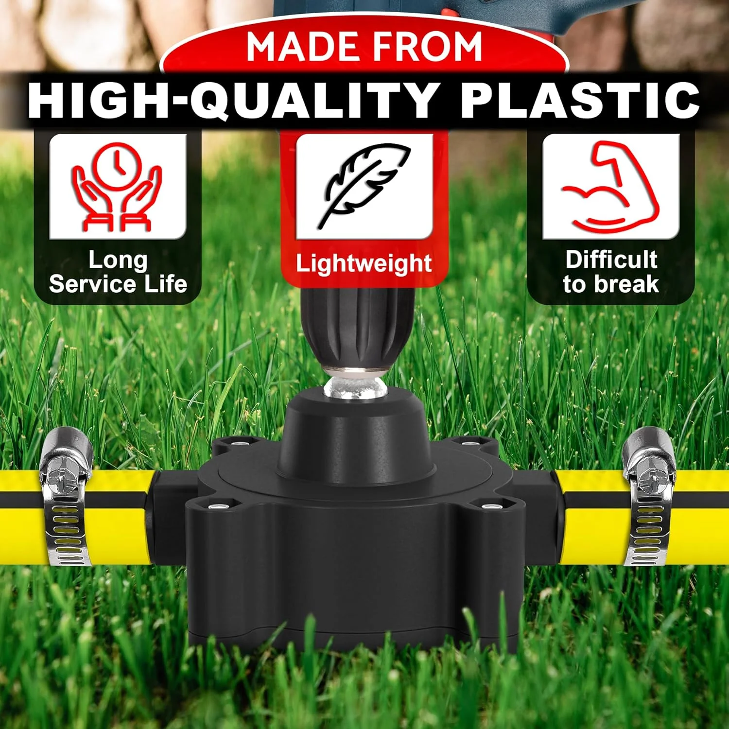 پمپ دریل برقی قابل حمل برای انتقال آب و مایعات - پمپ دستی خود مکش | طراحی بادوام، جمع و جور و سبک، نصب و استفاده آسان | کاربردی برای مصارف خانگی و فضای باز