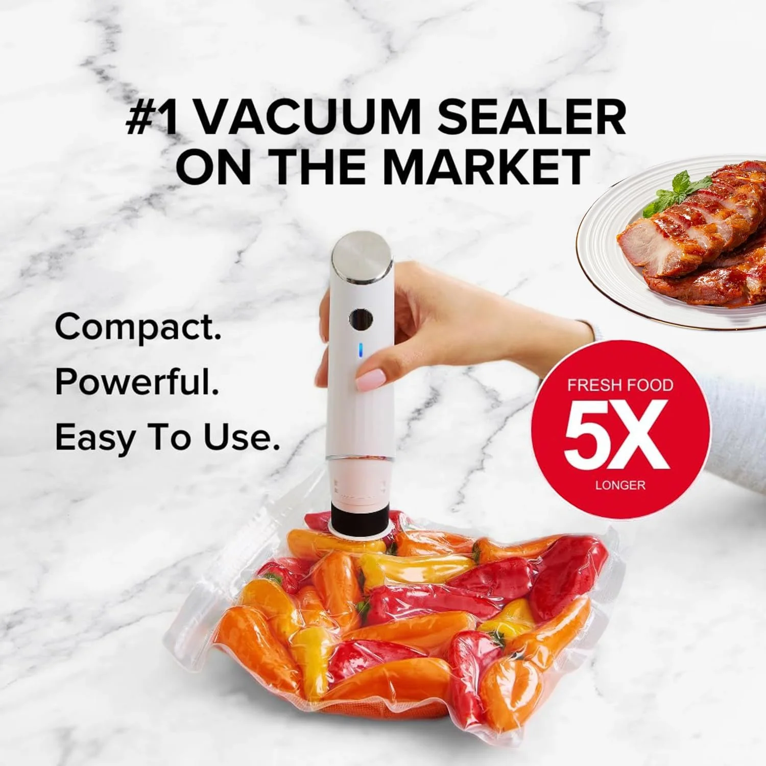 دستگاه وکیوم سیلر فانیتو، جمع و جور و قابل حمل، به همراه 30 کیسه قابل استفاده مجدد