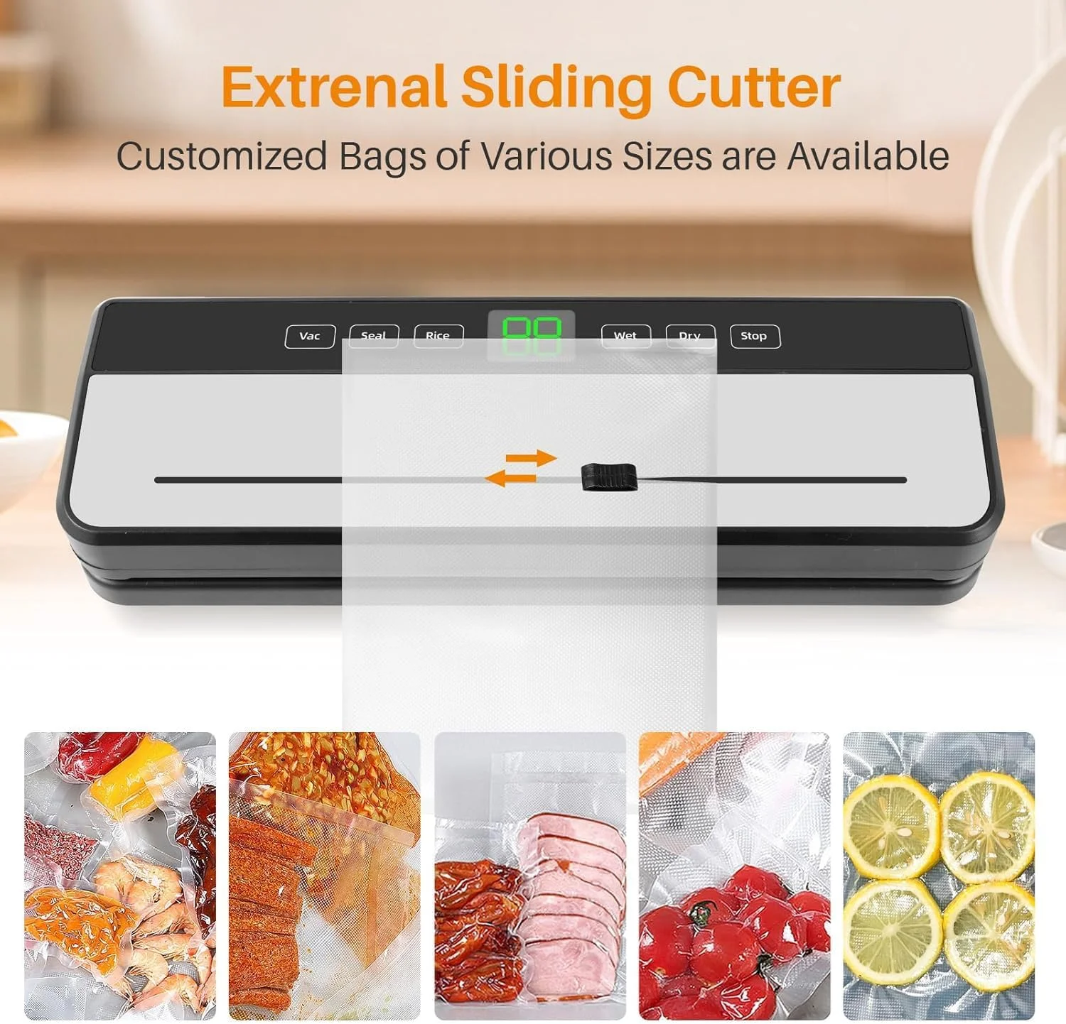 دستگاه وکیوم سیلر GGEROU، قدرت مکش دقیق 75 کیلو پاسکال، دستگاه سیلر مواد غذایی 6 در 1 با تایمر دیجیتال، حالت های غذای خشک و مرطوب، طراحی جمع و جور با 10 کیسه وکیوم و کاتر داخلی دستگاه وکیوم سیلر GGEROU، قدرت مکش دقیق 75 کیلو پاسکال، دستگاه سیلر مواد غذایی 6 در 1 با تایمر دیجیتال، حالت های غذای خشک و مرطوب، طراحی جمع و جور با 10 کیسه وکیوم و کاتر داخلی