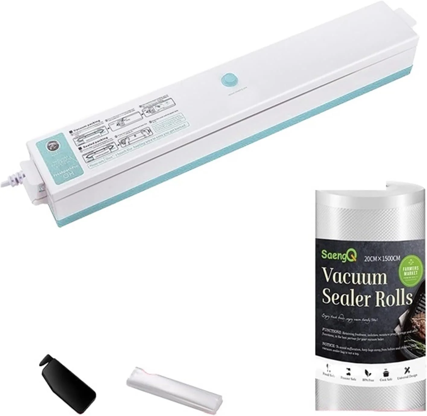 دستگاه بسته بندی وکیوم مواد غذایی GHQERTY، دستگاه وکیوم برای نگهداری مواد غذایی، بسته بندی آسان و قابل کنترل (آبی - 20cm - 1500cm) دستگاه بسته بندی وکیوم مواد غذایی GHQERTY، دستگاه وکیوم برای نگهداری مواد غذایی، بسته بندی آسان و قابل کنترل (آبی - 20cm - 1500cm)