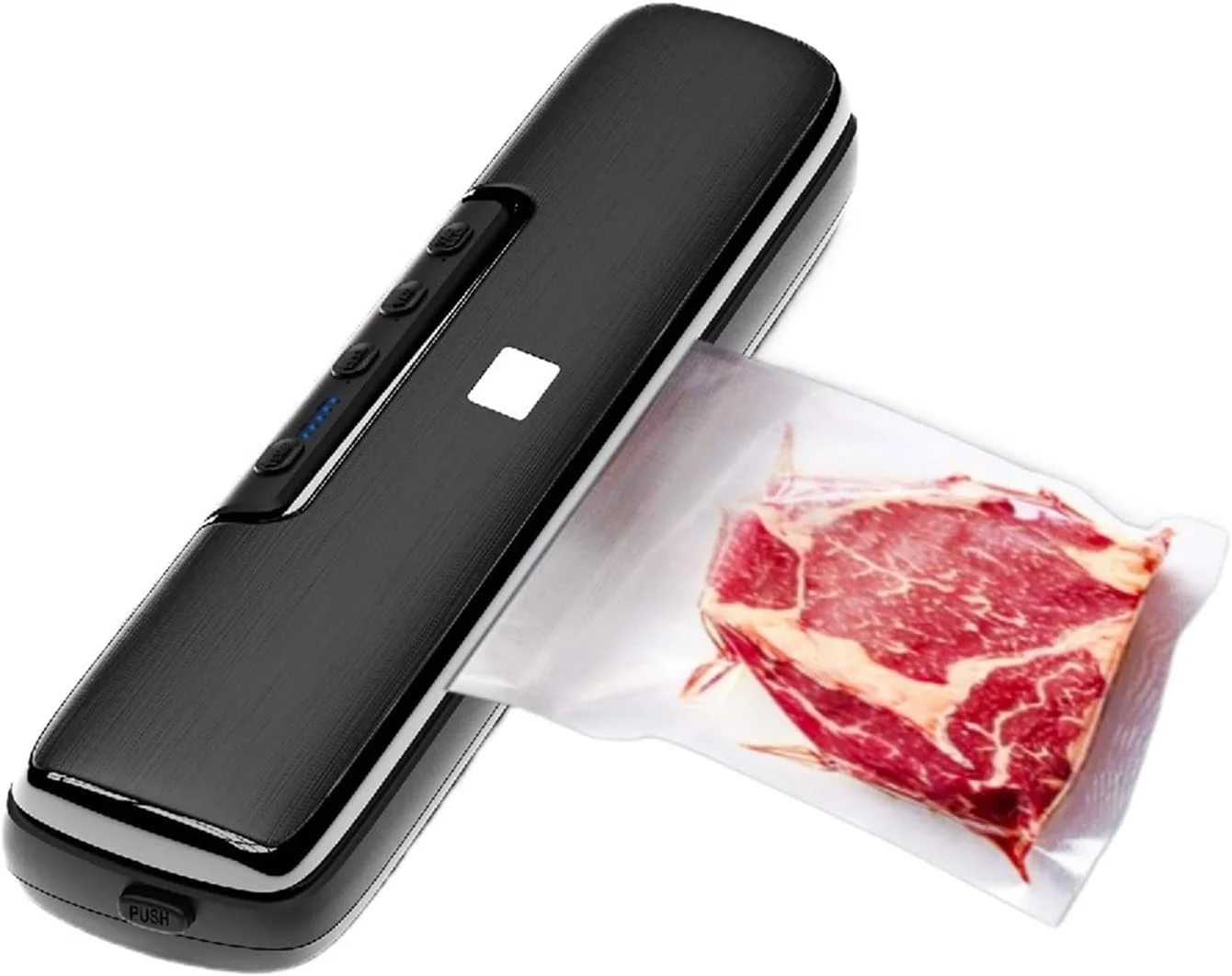 دستگاه بسته بندی مواد غذایی خانگی، دستگاه بسته بندی وکیوم فیلم حرفه ای برای پمپاژ خشک و مرطوب، بسته بندی وکیوم مواد غذایی با کاربری آسان (مشکی 15 عدد کیسه)