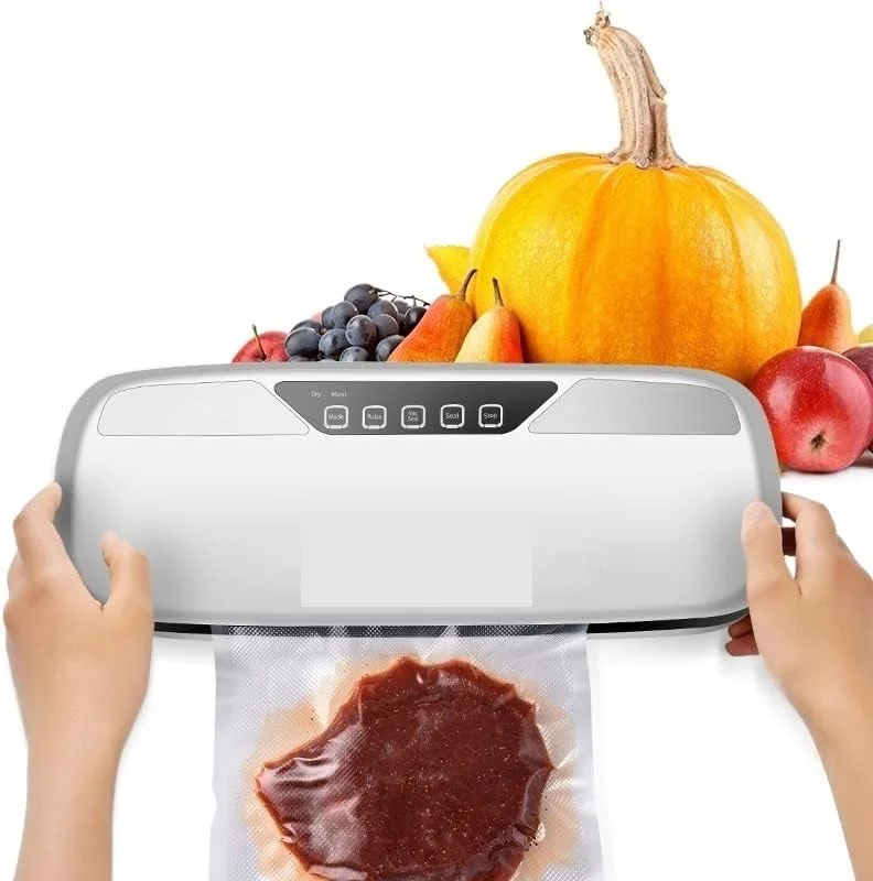 دستگاه وکیوم بسته بندی مواد غذایی برقی، مناسب برای بسته بندی و نگهداری مواد غذایی، کاربری آسان و نگهداری راحت (سفید-9)