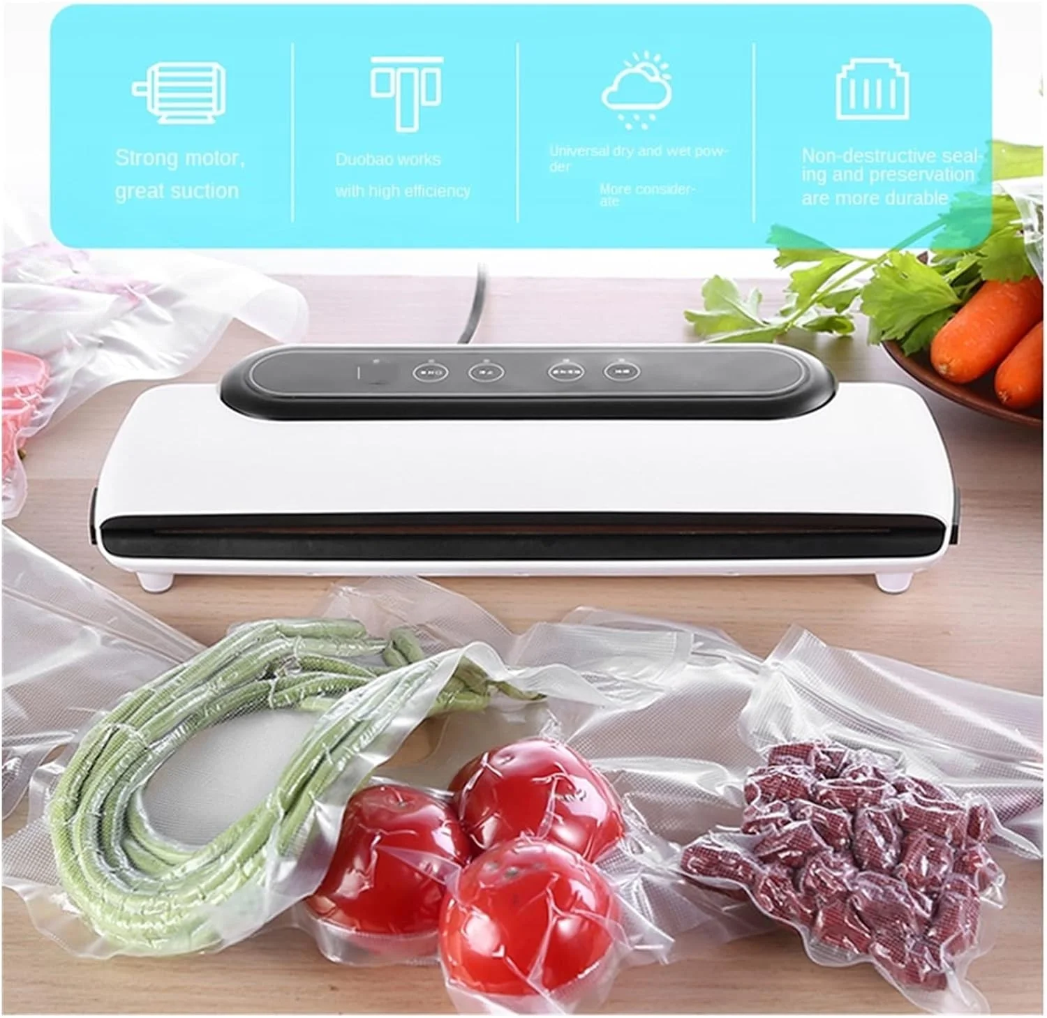 دستگاه وکیوم مواد غذایی، دستگاه بسته بندی گوشت خانگی، دستگاه پلاستیک اتوماتیک، کاربری آسان و نگهداری راحت دستگاه وکیوم مواد غذایی، دستگاه بسته بندی گوشت خانگی، دستگاه پلاستیک اتوماتیک، کاربری آسان و نگهداری راحت