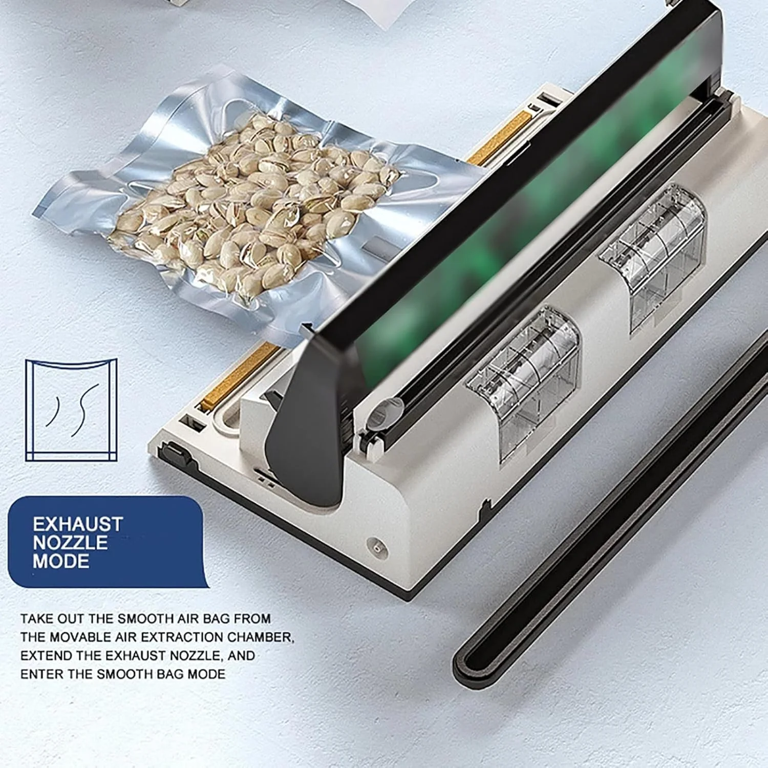 دستگاه وکیوم سیلر تجاری، دستگاه بسته بندی مواد غذایی اتوماتیک تک لمسی، با عملکرد دمنده هوا و برش، میله آب بندی 40 سانتی متری، بسته بندی مواد غذایی خشک و مرطوب برای انواع کیسه های نگهدارنده مواد غذایی