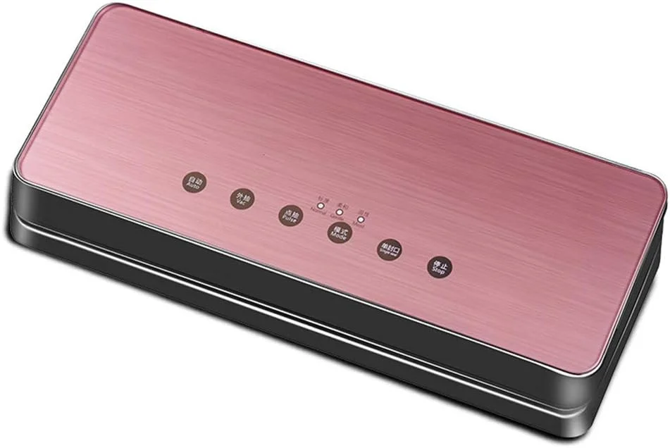 دستگاه وکیوم سیلر، دستگاه بسته بندی خودکار مواد غذایی برای نگهداری مواد غذایی خشک و مرطوب، کنترل لمسی ضد آب استیل برای گوشت، سبزیجات، میوه ها و غیره، صورتی (رنگ: صورتی)