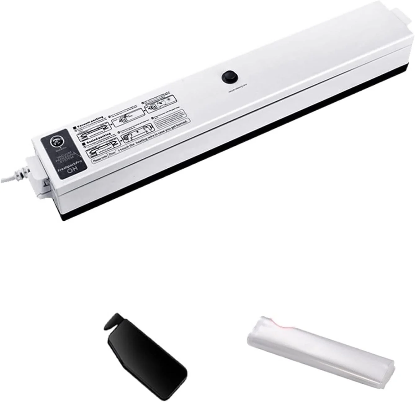 دستگاه وکیوم بسته بندی مواد غذایی، دستگاه بسته بندی وکیوم برای نگهداری مواد غذایی، بسته بندی کننده مواد غذایی جدید، کیسه های وکیوم برای بسته بندی وکیوم، کاربری آسان و نگهداری راحت (رنگ: مشکی - 5 رول)