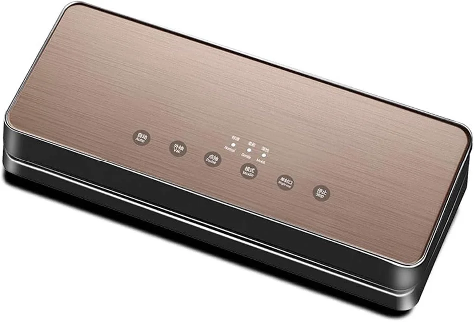 دستگاه وکیوم سیلر برای نگهداری مواد غذایی خشک و مرطوب، دستگاه سیلر اتوماتیک مواد غذایی با کنترل لمسی ضد آب برای گوشت، سبزیجات، میوه ها و غیره، مشکی (رنگ: طلایی)