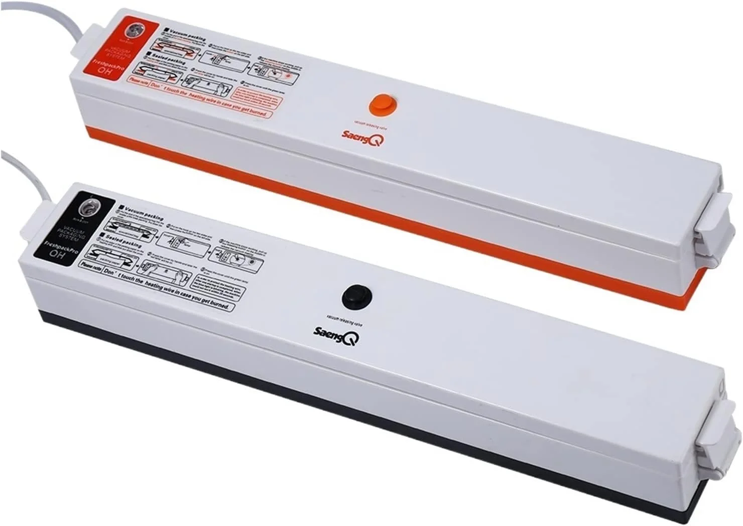 دستگاه بسته بندی وکیوم مواد غذایی، دستگاه وکیوم سیلر برای نگهداری مواد غذایی، دستگاه بسته بندی مواد غذایی جدید، کیسه های وکیوم برای بسته بندی وکیوم، کاربری آسان و نگهداری راحت (رنگ: نارنجی - 2 عدد)