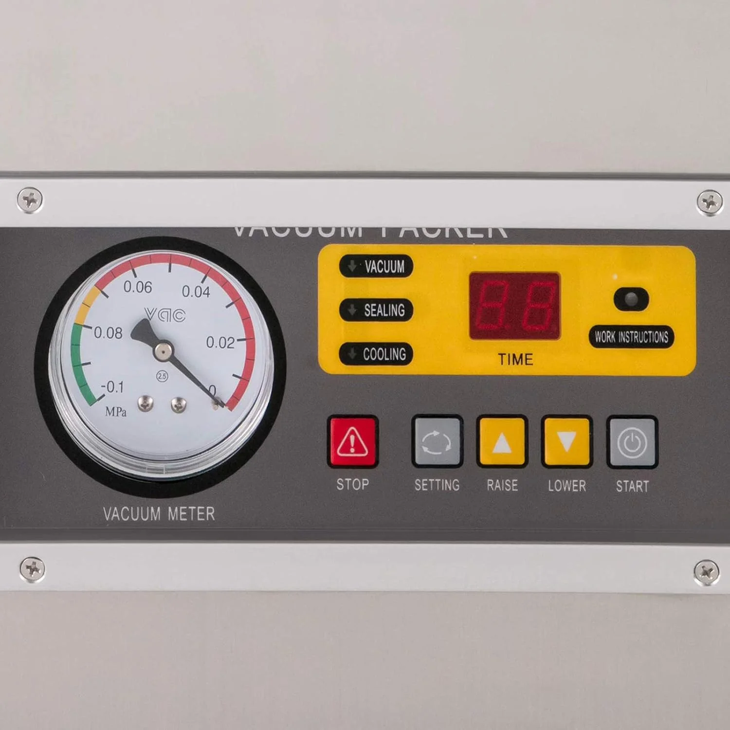 دستگاه بسته بندی وکیوم تجاری 120 وات، دستگاه پکینگ وکیوم دیجیتال، دستگاه بسته بندی مواد غذایی، دستگاه بسته بندی تازه نگهدارنده مواد غذایی، CE/FCC/CCC/PSE (دستگاه بسته بندی)